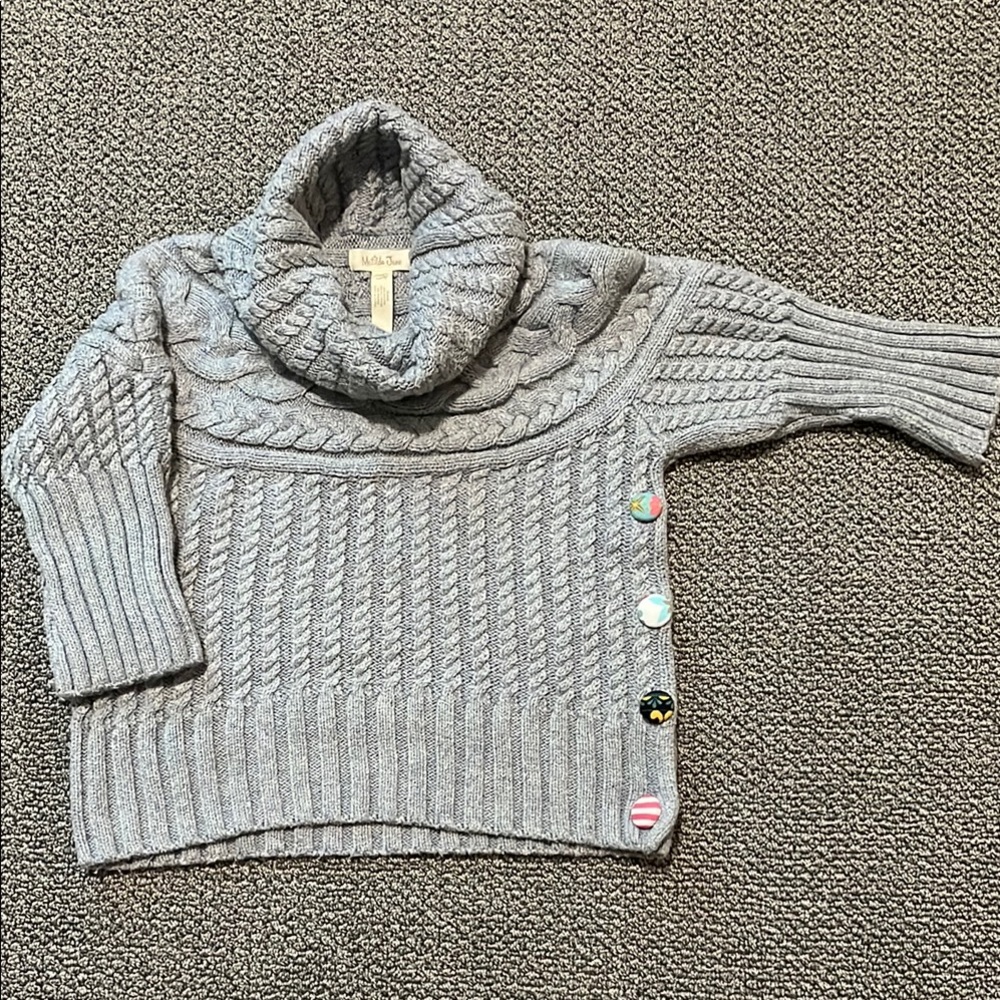 Matilda Jane Gray Cowl Neck Sweater with Cable Knit